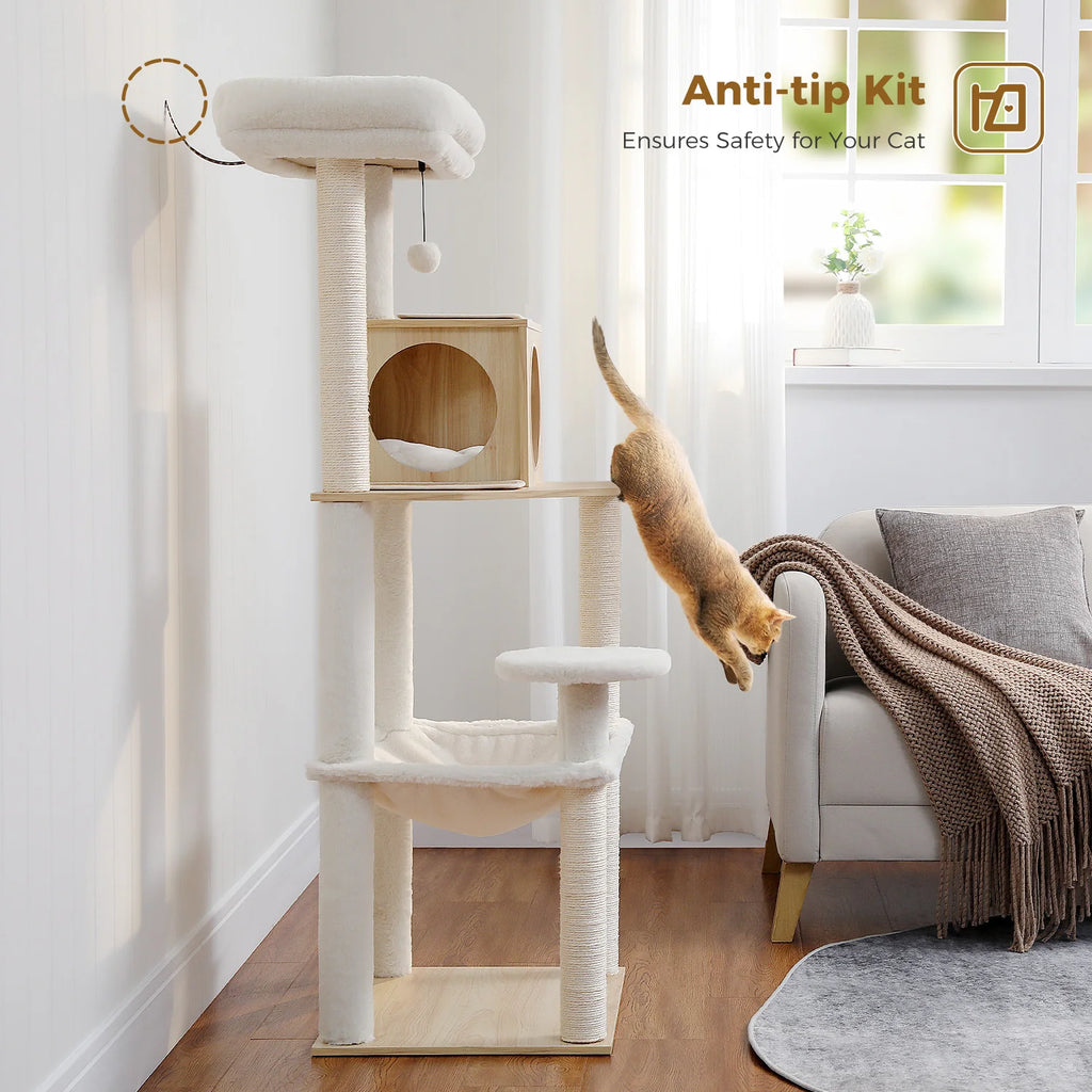 Arbre a chat en bois 143 cm