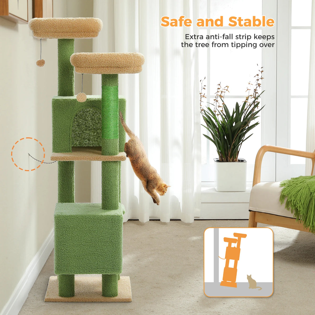 Grand arbre a chat Foret Verte 133 cm
