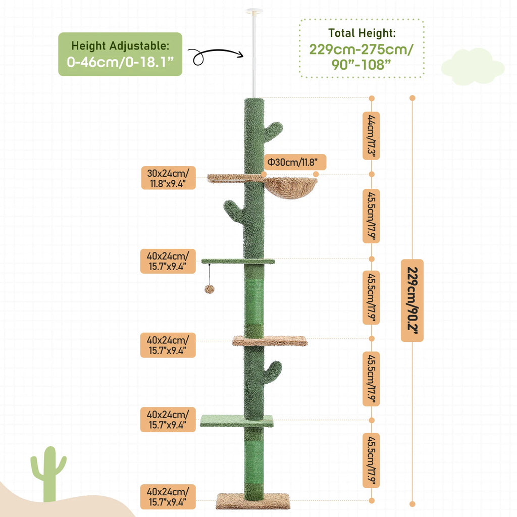 Arbre a chat XXL cactus sol-plafond