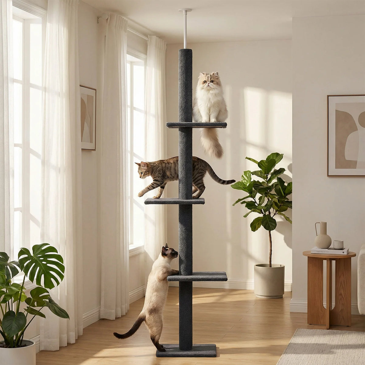 Arbre a chat XXL bois sol-plafond