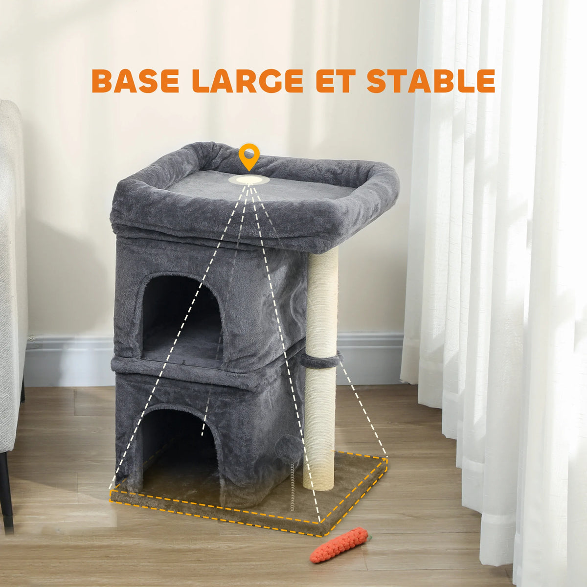 Petit arbre a chat 66 cm 2 niches
