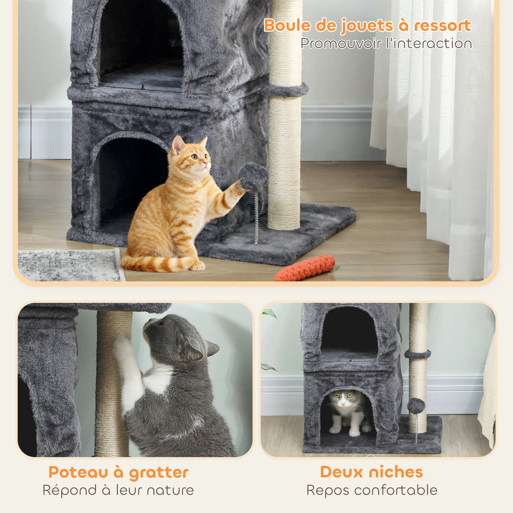 Petit arbre a chat 66 cm 2 niches