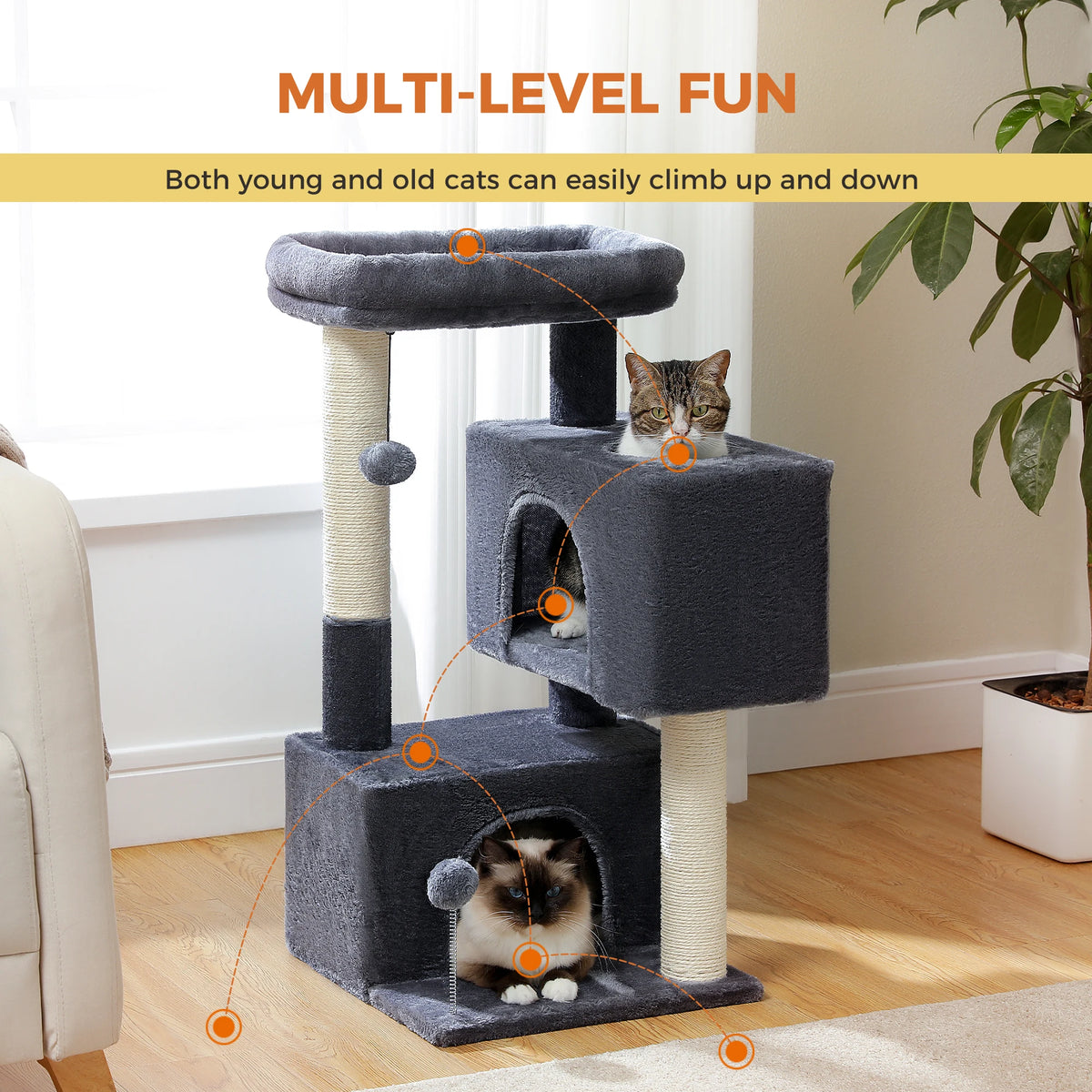 Petit arbre a chat 80 cm 2 niches